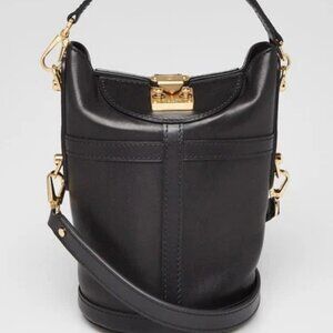 Louis Vuitton Black Calfskin Leather Classic Duffle Bucket Bag